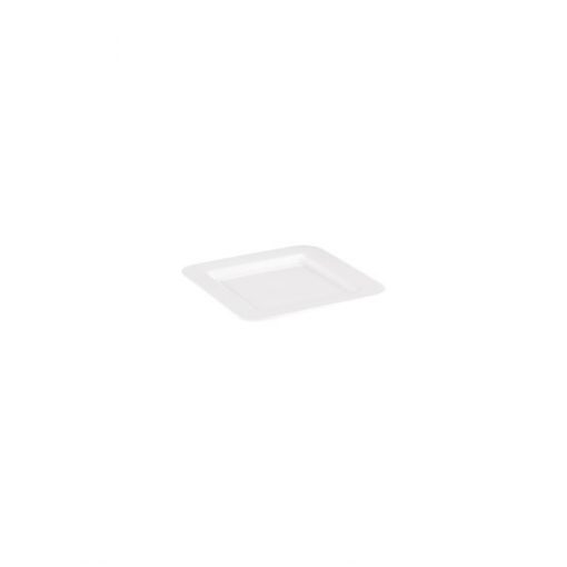 Melamine Square Plate 185x185mm Wide Rim White